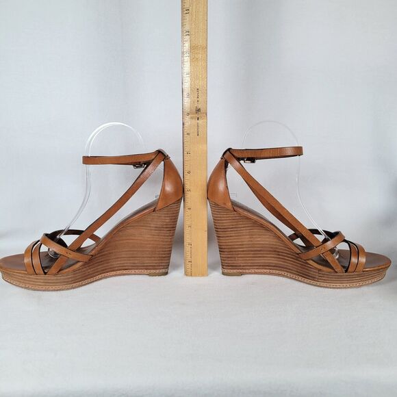 Coach Womens Maleena Vachetta Wedge Strap Sandals Size 10 Brown Beachy Festival - Picture 5 of 7